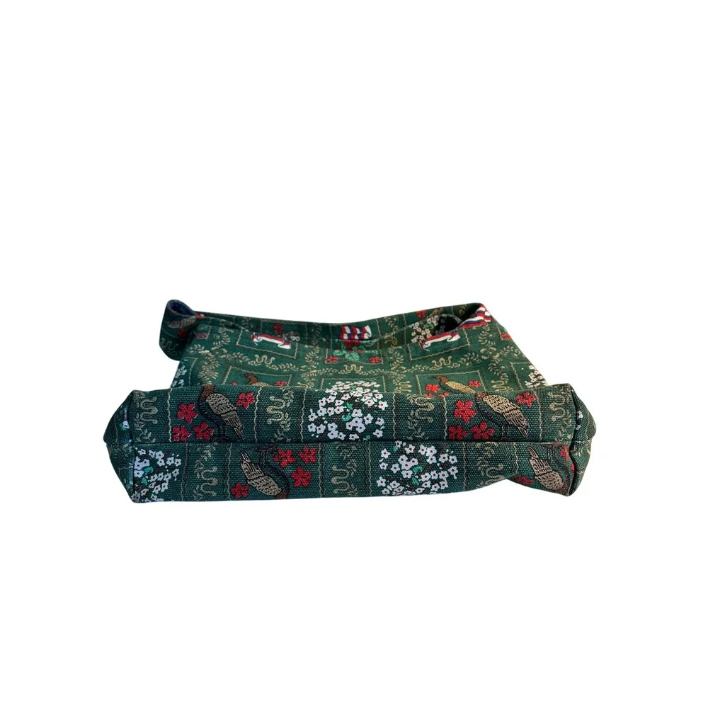 Reyn Spooner Hawaiian Traditionals State‎ Flag Bird Flower Canvas Bag Green